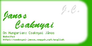 janos csaknyai business card